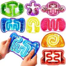 1/2/3/4/6/12 Pcs Kids Squeeze Stress Relief Toys, Soft Sensory Tubes With Maze Beads, Colorful Slime, Glitter, Anxiety Relief, Suitable For Easter Basket Filler, Classroom Rewards, Kids Prizes, School Supplies - Multicolor - View 4