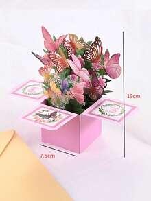 1 szt. 3D kolorowa, wyskakująca kartka z kwiatami i motylami, odpowiednia na urodziny, święta, miłość, błogosławieństwo, wysokiej jakości ręcznie pisana kartka na każdą okazję