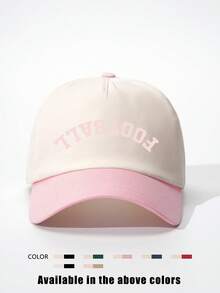 1pc Printed "FOOTBALL" Color Block Baseball Cap, Adjustable Outdoor Sun Protection Casual Hat Suitable For Spring/Autumn Travel, Beach, Y2K Style For Youth - Baseball Cap - View 15