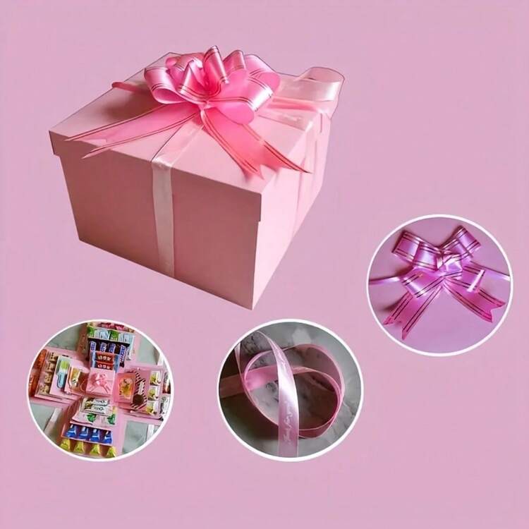 1pc 5-Layer Explosion Gift Box With Decorative Ribbon - Surprise Gift Box For Birthday, Valentine's Day, Proposal And Other Special Occasions, Gift Box, Proposal Box, Elegant Packaging, Durable, Multi-Layer Packaging, Celebration Packaging, Birthday Surprise, Holiday Design, Celebration Shopper - Multicolor - View 1