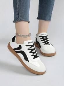 女士透气休闲平底运动鞋跑步鞋 - 黑色 - 查看 1