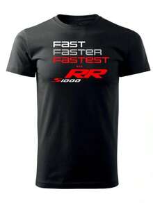 New High Quality Cotton Man Clothing T Shirt S1000Rr R1200Gs Usw Logos In RW Motorcycle Fan Biker Tee Oversize Casual Top - 黑色 - 查看 1