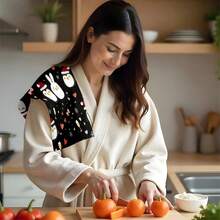 1套/2件/100件厨房毛巾和洗碗布，带有企鹅印花图案，配有圣诞帽，适用于餐厅、厨房、浴室的室内装饰、派对装饰、节日礼物，也可以作为圣诞礼物赠送 - 彩色 - 查看 8