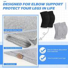 1对运动舞蹈护膝男女舞蹈拜拜跪姿瑜伽轮滑防撞加厚海绵护膝瑜珈跑步健身护膝 - 黑色 - 查看 3