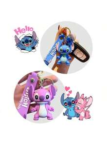New Cartoon Anime Character Stitch Lilo Keychain Bag Pendant Car Decoration Key Accessories Toy Party Gift(Some Parts May Be Random)