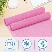 Crepe Paper Streamers 2 Rolls, 10 X 98Inch Crepe Paper Sheets Colourful Paper Flower Wrapping Paper Crafts Birthday Wedding Holiday Party Decorations (Champagne) - Hồng đậm - Xem 4