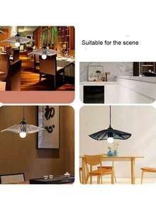 1 pieza Pantalla de lámpara colgante tejida, lámpara colgante simple de mano tejida de manera natural, pantalla de lámpara colgante de ratán para techo, lámpara colgante de granja creativa, lámpara colgante de araña de ratán