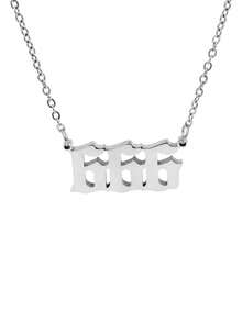 1條不鏽鋼幸運數字項鍊,歐美簡約款18k鈦鋼111-999數字掛墜項鍊,男女情侶配飾 - 銀色 - 查看 11