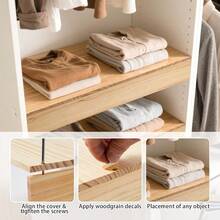 MX    3 Pcs 30 X 12 Inch Wooden Wire Rack Covers For Removable Closet Decoration Shelf Covers With Wood Grain Stickers For Pantry Bathroom Kitchen Shelving Upgrade Wood Color - 30x12英寸 - 查看 4