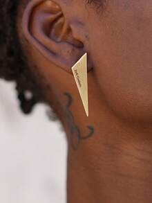 1 Pair Elegant Gold Cross Earrings, Stud Symbol Earrings, Gold Iconic Earrings, Everyday Jewelry, Original Design Earrings, Customized Jewelry For Opposite Designs, Personalized Name Customization Earrings, Opposite Styles, Rectangular, Abstract Design Styles.