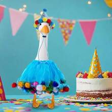 Disfraz de ganso para el porche, conjunto grande de ganso blanco que incluye vestido, sombrero y falda de tutú, decoración de arte para el ganso del porche, estatua de ganso para el jardín, adecuado para fiestas de cumpleaños, reuniones familiares, Halloween, Navidad, Acción de Gracias, decoración diaria del hogar, disfraz de mascota, decoraciones navideñas, decoración de habitación, decoraciones navideñas de invierno, regalos de Navidad, decoración navideña