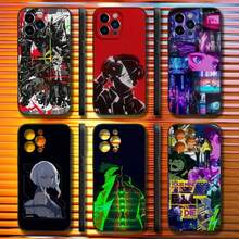 2 custodie per telefono C-Cyberpunk E-Edgerunners per iPhone 16, 15, 14, 13, 12, 11, Pro, Max, Plus, X, XS, SE4, E, Mini, custodia morbida nera - Z2 - Visualizzare 1