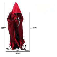 1 pièce Cape de costume de squelette d'Halloween, Cape sombre effrayante. Tenue de zombie mystérieux pour le jeu de rôle, Cape à capuche déchirée sombre pour fête et festival