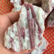 100% Natural Pink Tourmaline Crystal Mineral Asymmetrical Rough Stone Specimen Rock Rare Original Reiki Chakra Home Room Decor 1pc - Pink - View 3