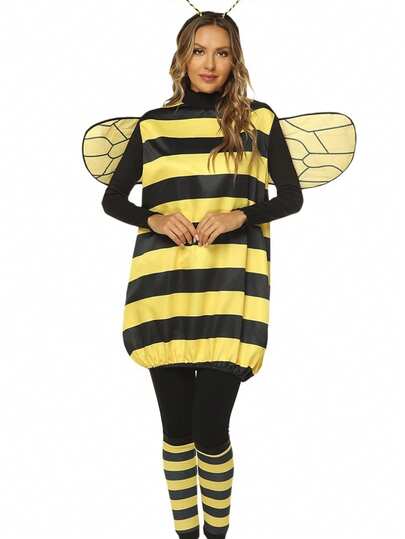 3pcs/Set Women's Holiday Cartoon Halloween Bee & Ladybug Costume