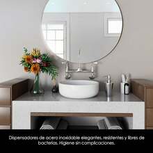 Art & Home Elegante Despachador paraón líquido de Acero Inoxidable 500 ml. para Uso en baño, Cocina, Oficina, Comercio - 1 - Ver 1