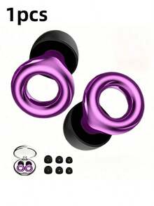 1. Electroplated Earplugs, Silicone Material, Concert Earplugs, High-Fidelity Hearing Protection With Noise Reduction, Suitable For Work And Noise Sensitivity, Equipped With Storage Box + 4 Pairs Of X, S, M, L Noise-Reducing Earplugs