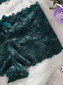 Deep Green Lace Sexy Lingerie, Shaping Perfect Figure - Dark Green - View 6