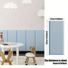 5 Packs 3D Self-Adhesive Wall Panels, 23.62in X 11.81in, Thickened Anti-Collision Peel And Stick Backrest, Bedroom Double Bed Headboard, Home Decor