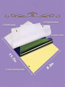 10pcs Tattoo Transfer Papers, Tattoo Stencil Transfer Paper, Copy Paper, Tattoo Supplies, 4 Layers A4 Size, Suitable For All Kinds Of Creative Patterns, Compatible With Most Of The Transfer Machines, Tattoo Transfer Machine Accessories, A Must-Have For Tattoo Artists To Create High-Quality Tattoos, Gifts - Multicolor - View 6