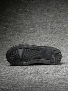 1 par de zapatillas casuales para niños, de tela y diseño, planas, transpirables, elásticas, suaves, ligeras, antideslizantes, con , adecuadas para correr, caminar, todo el año, primavera/otoño - negro rojo - Ver 7