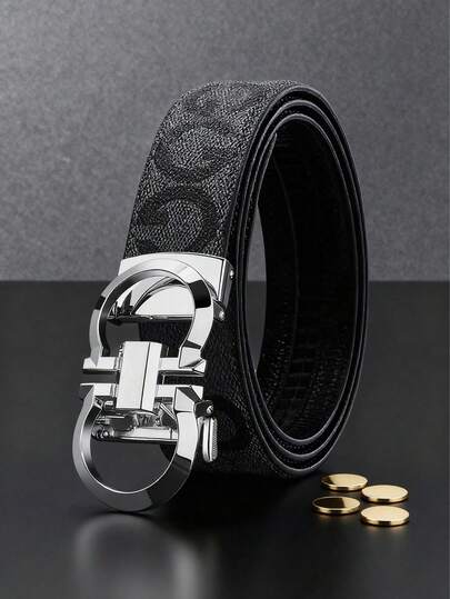 1 Piece Unisex Figure-8 Alloy Automatic Buckle Belt. Selected As A Fashionable, High-End, Light Luxury, Casual And Business Belt For Both Men And Women. It Measures 120cm / 47.24 Inches, Is Durable, And Suitable For Daily Office Use And Party Gatherings. It Is An Ideal Choice For Gifting To Boyfriends, Friends, And Family Members.