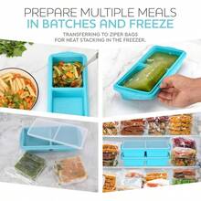 Silicone Freezer Tray With Lid - Soup Freezer Container Molds - 2 - Cup Large Cube Tray - Makes 4 500ml Portions Cubes, Freezing Soup, Stews, Sauces. OvenDishwasher - Safe2 - Pack - 2杯,紅色 - 查看 7