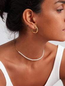 4-9 par złotych klipsów, 14-karatowe złoto, grube, okrągłe kolczyki, klipsy, kolczyki dla kobiet, biżuteria sztuczna, geometryczne, w kształcie litery C, bezbolesne, wydrążone klipsy do uszu z metalu, prosty i elegancki styl, bez przekłuwania uszu dla kobiet, złote kolczyki, kolczyki dla kobiet, kolczyki, kolczyki, złote kolczyki, biżuteria, damskie kolczyki, klipsy, kobiety, prezent na Święto Dziękczynienia, Walentynki dla dziewczyny, najlepszej przyjaciółki, mamy