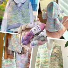 1 pièce - 100g, Fil teint à la main, Fil à changement progressif et ombré, Fil doux et coloré (Convient pour le tissage d'écharpes, de couvertures, de pulls, de chapeaux, de gants, de chaussettes)