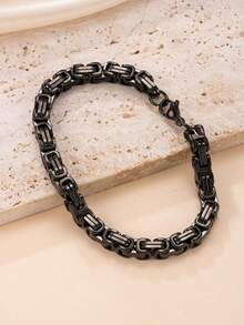 1pc Minimalist Punk Style Stainless Steel Chain Bracelet, Suitable For Men's Daily Wear - Bracelet - View 6
