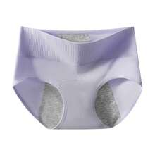 4 件装女士高腰纯色月经期安全短裤，棉质抗菌防漏内裤 - 彩色 - 查看 6