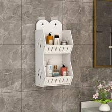 1PC Non Perforated Bathroom Storage Rack, Multi-Purpose Bathroom Wall Storage Rack, Moisture-Proof Wall Mounted Storage Rack, Large Capacity For Toiletries, Storage Bar Bathroom, Non Perforated Multi-Layer Storage Rack, FOR Bedroom Storage, Living Room Storage, Kitchen Storage, Bathroom Storage,Wall Decoration,Shelves For The Wall,