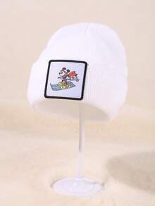 Disney 1pc Official Licensed Mickey Mouse Label Knit Beanie Hat, Warm And Windproof, Suitable For Autumn/Winter, Ideal For Everyday Outdoor Activities, Elastic And Lightweight, Women's Style - Multicolor - View 6