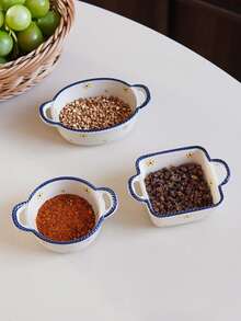 1 pièce Plat à trempette en céramique avec fleur jaune de Noël, assiette à collation et dessert en forme de feuille colorée. Convient pour la décoration de la table de Noël, les fêtes de vacances, les desserts, la crème glacée et les puddings. Cadeau.