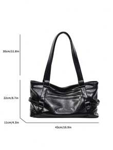 1 buc Geantă tote vintage de mare capacitate, Geantă crossbody vintage din PU, Set geantă de mână și portofel casual pentru femei, Genți tote pentru școală. Esențiale pentru facultate, Geantă de stradă și japoneză pentru femei Genți mari la modă pentru femei, Genți tote noi pentru femei