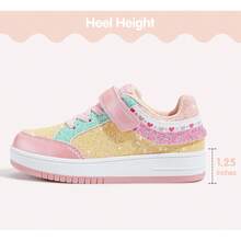 's Glitter Fashion Sneakers Girls Sparkly Tennis School Slip On Shoes Walking Casual Party Dress Shoes For Toddler Children