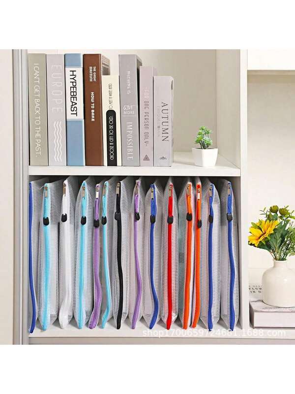 24 piezas de bolsas con cremallera con cuadrícula para organizar y almacenar artículos de oficina, organizadores de archivos A4/A5/A6