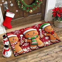 1pc Comfortable Christmas, Santa Claus Printed Faux Wool Bathroom Mat, Kitchen Mat, Doormat - Super Soft Microfiber, Suitable For Kitchen, Bathroom, Decorative Doormat - Multicolor - View 18