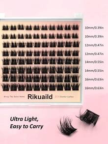 Rikuaild 80pcs D-Curl Thick & Dense Individual False Eyelashes, Create Natural Makeup Effect, Suitable For DIY Eyelash Extension At Home - D - View 3