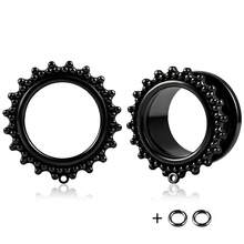 2 件热销简易/DIY 不锈钢图案螺丝扩耳器量规耳塞隧道耳环穿孔身体首饰拉伸器珠宝女士/女孩 - DIY 1 - 查看 29