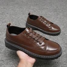 Herren Business Anzugschuhe, koreanische Mode Lässig Schuhe, vielseitige Budapester, braun, Schnürung, Metalleyelets, Büro-/Hochzeitsschuhe