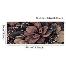 Elegant Floral Pattern Desk Mat Large Non-Slip E-Sport & Office Mouse Pad With Stitched Edges Perfect For Professionals Gift For Girls Daughters Women Back To School