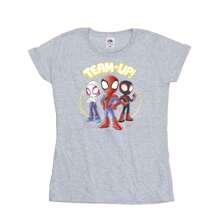 Marvel Damen/Frauen Spidey und seine erstaunlichen Freunde Skizze Baumwolle T-Shirt (Sport Grau) - Grau - Übersicht 2
