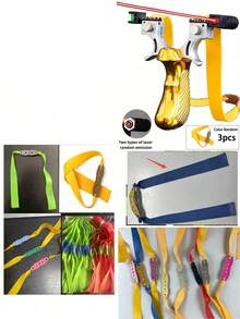 1件横向激光瞄准弹弓，适合户外射击和狩猎游戏，是户外弹弓爱好者的派对小礼物。它配备投石器、橡皮筋发射器、投掷装置和推进装置。