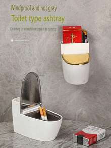 Cenicero de baño montado en la pared, cenicero personalizado para el hogar para la sala de estar o el baño con tapa, bandeja para fumar de alta calidad