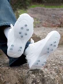 1双防滑鞋套冰爪，户外冬季鞋钉，雪地攀岩防滑冰爪