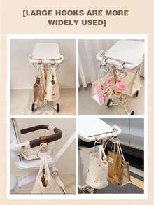 婴儿车大挂钩 - 耐用仿皮婴儿车附件，用于存放必需品，安全且易于使用，非常适合婴儿车、婴儿车配件、配件存储、人体工程学设计、坚固的结构