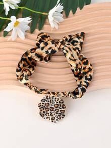 1pc Versatile Minimalist Leopard Print Scarf Necklace, Suitable For Men And Women, Elegant For Holidays, Parties, Daily Wear, Wonderful Gift For Halloween, Christmas, Thanksgiving