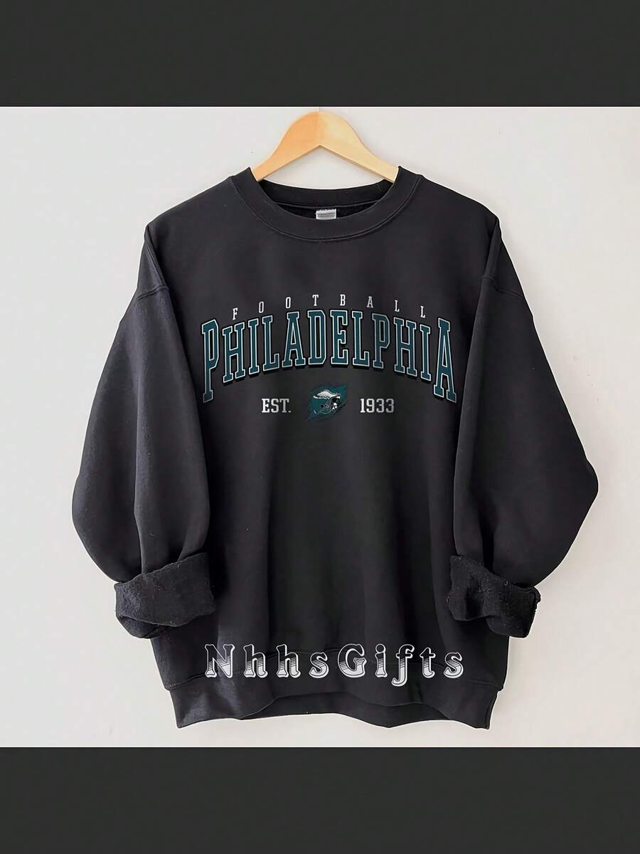 Philadelphia Football Sweatshirt, Vintage Philadelphia Football Crewneck, Philadelphia Football Shirt, Game Day Philadelphia Football Gifts