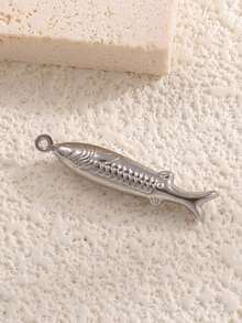 1 件不锈钢鱼形吊坠，适合 DIY 珠宝制作、项链、手链、手机吊饰、钥匙扣 - 魚 - 查看 3